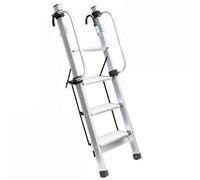 SAYEYBU Aluminum Bunk Bed Ladder with Adjustable Handrails and Folding Pedals, Anti Slip Wide Treads, Hooks, 330LBS Capacity, Foldable Loft Ladder for RV, Camper, Dorm,4 Steps