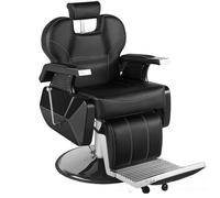 SAYEYBU Barber Chair, 360° Swivel Hydraulic Reclining Salon Chair, Heavy Duty Hairdresser Chair with Adjustable Headrest and Footrest, Beauty Spa Equipment for Hair Stylist, Tattoo,Silver Black