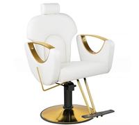 SAYEYBU Barber Reclining Salon Chair for Hair Stylist with Heavy Duty Hydraulic Pump, Height Adjustable, 360° Swivel, Multi Function Shampoo Tattoo Chair,White