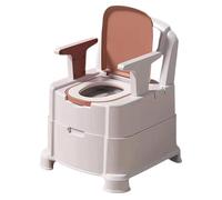 SAYEYBU Bedside Commode Chair, Portable Toilet with Removable Armrests, Non-Slip Commode with Footrest and Sensor Night Light, 2-Level Height, for Elderly and Disabled,Brown