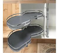 SAYEYBU Blind Corner Cabinet Pull Out Organizer with Rotating Double Shelf, Adjustable Height, Soft Close Pull Out Cabinet for Home and Kitchen Shelf Storage,Pull out left,900mm