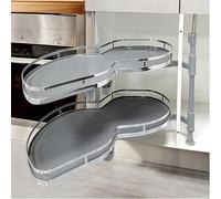 SAYEYBU Blind Corner Cabinet Pull Out Organizer with Soft Close, Swing 2 Tier Adjustable Height Tray, Lazy Susan for Blind Shelf, Kitchen and Home Corner Storage Solution,Pull out left,900mm
