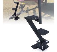 SAYEYBU Boat Trailer Steps with Grab Handle, Heavy-Duty Steel Trailer Tongue Steps, 2/3-Step Non-Slip Boarding Ladder, 450lb Capacity for Deep V Boats, Bass Boats & Marine Trailers,2 STEP