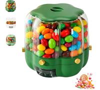 SAYEYBU Candy Dispenser 360° Rotating with 6 Compartments, Rotating Candy Dispenser Countertop, Multi-Purpose Transparent Storage Container, Large Capacity Container, for Candies, Rice,A green,M
