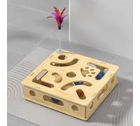 SAYEYBU Cat Scratch Puzzle Enrichment Box Nail File, Stress Free Alternative to Clippers and Grinders, Funny Cat Nail File Enrichment Box, for Bored Cats Encourages,with 2 toy balls