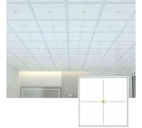 SAYEYBU Ceiling Tiles Panels Coving, Plastic Ceiling Tiles, 5 10 20 30 40 50 Pcs Bathroom Waterproof Wallpaper Tiles for Home Office Decoration, Cutting Panels with Foil Back,04,40pcs