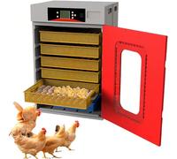 SAYEYBU Commercial Digital Egg Incubator, 400-Egg Capacity, 360° Auto-Turning System with Digital Control, Red and Gray Cabinet, Temperature and Humidity Monitoring,Multipurpose