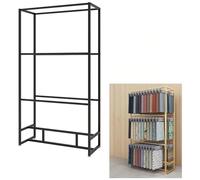 SAYEYBU Double-Sided Fabric Sample Display Rack, Metal Organizer Stand for Curtains, Textiles, Leather, Towels, Fabric Holder for Showroom, Retail, Trade Shows,Black,100cm