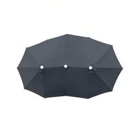 SAYEYBU Double Sided Umbrella Canopy, 15ft 12 Ribs Patio Umbrella Replacement Top Cover, Large Double-Sided Parasol Replacement Cloth, for Market Patio Garden,Black