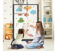 SAYEYBU Dry Erase Board with Stand Portable Writing Whiteboards, Height Adjustable & 360° Rotating U Stand Magnetic Whiteboard Double Sided for Home, School,Black,60 * 90cm