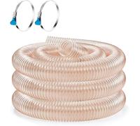 SAYEYBU Dust Collection Hose Systems for Woodworking, Dia Air Duct Vacuum Hose, Puncture Resistant PU Polyurethane Hose With Copper-plated Steel wire,16ft,Dia25(mm)/1in