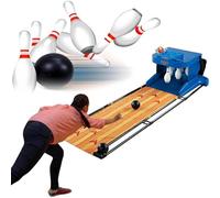 SAYEYBU Electric Bowling Machine, Electronic Bowling Alley Game, Indoor Bowling Ball Sports Game Console with LED Scoreboard with Automatic Reset, Lighting & Simulation Sound,3.5m