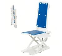 SAYEYBU Electric Chair Lift, Floor Lift for Elderly Falls, IP68 Waterproof Bath Lift for Tub, Foldable, Remote Control, Height Adjustable 2.3"-18.9", for Fall Recovery and Home Care,Blue