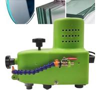 SAYEYBU Electric Glass Edging Machine, Glass Edge Grinding Machine, Portable Small Glass Edger, Diy Diamond Glass Art Corner Grinding Edging Machine,Green