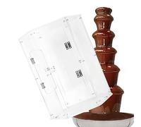 SAYEYBU Electric Stainless Steel Chocolate Fondue Fountain Machine with Clear Acrylic Dust Cover, Adjustable Temperature, Chocolate Waterfall Machine for Party Wedding Buffet,5 Tier Cover