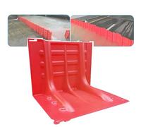 SAYEYBU Flood Protection Barrier, Water Barriers for Flooding Outdoor, Emergency Water Barrier ABS Plastic L Shaped Baffle, Reusable Flood Barriers for River Diversion, Dams, Highways,Red,33 pcs