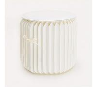 SAYEYBU Foldable Honeycomb Paper Stool with Leather Cushion, Stool Kraft Paper, Portable Furniture Foot Stool, Nightstand for Bedroom, Decorative End Table Side for Living Room,White,32 * 37 cm