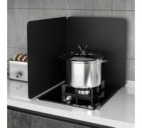 SAYEYBU Foldable Stove Splatter Guard Grease Shield Nonstick Oil Stove Splash Guard Cooking Splatter Screen For Frying Pan Kitchen Backsplash Protector,Black,2 sides50x50CM