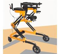 SAYEYBU Four Wheel Rolling Walker with Stand Up Support, Walking Frame, Adult Walker, Lower Limb Training, Home Rehabilitation Equipment, Multi Function Mobility Aid with 4 Wheels,Yellow,2 in 1