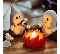 SAYEYBU Ghost Night Light, Cute Halloween Decorations, Flickering Halloween Lights, Spooky Ghost Campfire Nightlight Spooky Home Decor, for Home Mantel or Desk Gifts,03
