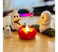 SAYEYBU Ghost Night Light, Cute Halloween Decorations, Flickering Halloween Lights, Spooky Ghost Campfire Nightlight Spooky Home Decor, for Home Mantel or Desk Gifts,02