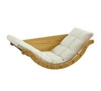 SAYEYBU Glider Rocking Chair with Cushion Indoor Reclining Lounge Chair, Curved Rocking Lounge Chair, Lazy Rocking Chair Table for Bedroom, Living Room, Porch, Garden, Balcony and Backyard,white,B