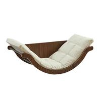 SAYEYBU Glider Rocking Chair with Cushion Indoor Reclining Lounge Chair, Curved Rocking Lounge Chair, Lazy Rocking Chair Table for Bedroom, Living Room, Porch, Garden, Balcony and Backyard,white,A