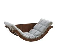 SAYEYBU Glider Rocking Chair with Cushion Indoor Reclining Lounge Chair, Curved Rocking Lounge Chair, Lazy Rocking Chair Table for Bedroom, Living Room, Porch, Garden, Balcony and Backyard,gray,A