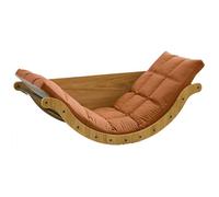 SAYEYBU Glider Rocking Chair with Cushion Indoor Reclining Lounge Chair, Curved Rocking Lounge Chair, Lazy Rocking Chair Table for Bedroom, Living Room, Porch, Garden, Balcony and Backyard,orange,B