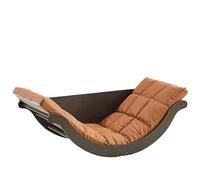 SAYEYBU Glider Rocking Chair with Cushion Indoor Reclining Lounge Chair, Curved Rocking Lounge Chair, Lazy Rocking Chair Table for Bedroom, Living Room, Porch, Garden, Balcony and Backyard,brown,C