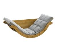 SAYEYBU Glider Rocking Chair with Cushion Indoor Reclining Lounge Chair, Curved Rocking Lounge Chair, Lazy Rocking Chair Table for Bedroom, Living Room, Porch, Garden, Balcony and Backyard,gray,B