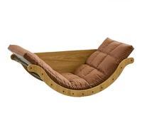 SAYEYBU Glider Rocking Chair with Cushion Indoor Reclining Lounge Chair, Curved Rocking Lounge Chair, Lazy Rocking Chair Table for Bedroom, Living Room, Porch, Garden, Balcony and Backyard,brown,B