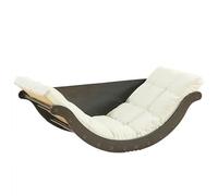 SAYEYBU Glider Rocking Chair with Cushion Indoor Reclining Lounge Chair, Curved Rocking Lounge Chair, Lazy Rocking Chair Table for Bedroom, Living Room, Porch, Garden, Balcony and Backyard,white,C