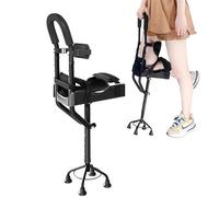 SAYEYBU Hands Free Crutch, Pain Free Knee Aluminum Crutch, Non Slip Assistive Device Walking, Knee Crutch Leg Knee Mobility Support for Disability Elderly Injury Ankle Fracture,Black