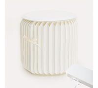 SAYEYBU Home Furniture, Modern Design Accordion Portable Folding Paper Stool, Kraft Paper Relaxing Multifunction Round Foot Stool Side table Ideal for School Living Dining Room,White,40 * 52 cm