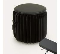 SAYEYBU Home Furniture, Modern Design Accordion Portable Folding Paper Stool, Kraft Paper Relaxing Multifunction Round Foot Stool Side table Ideal for School Living Dining Room,Black,36 * 44 cm