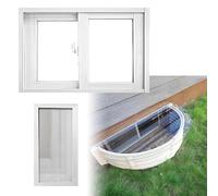 SAYEYBU Home Windows Replacment, Aluminum Alloy Frame Sliding Window, Bathroom Basement Window Mobile Home House Window for Ventilating,White,29x28in/74x71cm