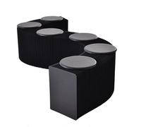 SAYEYBU Honeycomb Bench, Accordion Folding Paper Stool Sofa Chair Kraft Paper Relaxing Foot Stool, Shoe Change Stool Ideal for School, Kitchen,Living & Dining Room,Black,44cm 6 seater