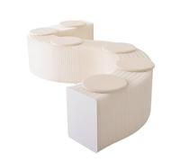 SAYEYBU Honeycomb Bench, Accordion Folding Paper Stool Sofa Chair Kraft Paper Relaxing Foot Stool, Shoe Change Stool Ideal for School, Kitchen,Living & Dining Room,White,44cm 6 seater