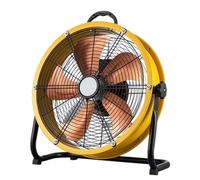 SAYEYBU Industrial Drum Fan, High Velocity Floor Fan with Copper Motor, 3 Speeds, Aluminium Blades & Safety Grille, Air Circulator for Warehouse Garage Workshop Factory, Commercial Users,Yellow,12in