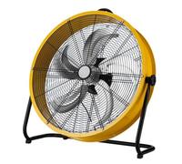 SAYEYBU Industrial Drum Fan, High Velocity Floor Fan with Copper Motor, 3 Speeds, Aluminium Blades & Safety Grille, Air Circulator for Warehouse Garage Workshop Factory, Commercial Users,Yellow,24in