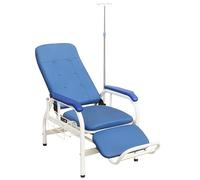 SAYEYBU Infusion Phlebotomy Blood Draw Chair, Heavy Duty Steel Frame, Reclining Waiting Room Reception Chair with Side Storage Basket for Blood Draw, Labs & Business Lobbies,White,full lying