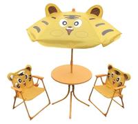 SAYEYBU Kids Patio Set, Outdoor Children Picnic Table, with 2 Folding Chairs, 4 Piece Garden Furniture Set, Portable Kids Outdoor Furniture, for Boys Girls,04