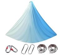 SAYEYBU Knot-Free Aerial Yoga Hammock, Aerial Pilates Silk Yoga, Swing Set Inversion Equipment, with Buckle/Extension Strap, for Yoga Inversion, Starter Hardware Kit,6,5 * 2.8M