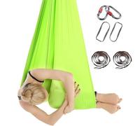 SAYEYBU Knot-Free Aerial Yoga Hammock, Aerial Pilates Silk Yoga, Swing Set Inversion Equipment, with Buckle/Extension Strap, for Yoga Inversion, Starter Hardware Kit,1,4 * 2.8M