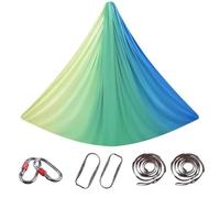 SAYEYBU Knot-Free Aerial Yoga Hammock, Aerial Pilates Silk Yoga, Swing Set Inversion Equipment, with Buckle/Extension Strap, for Yoga Inversion, Starter Hardware Kit,21,4 * 2.8M