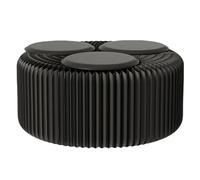 SAYEYBU Kraft Paper Relaxing Foot Stool, Accordion Folding Paper Stool, Folding Craft Bench, Shoe Change Stool, Bed Bench, Honeycomb Bench for Living Room, Coffee Bar Entrance Hall,Black,44cm 3 seater