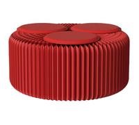 SAYEYBU Kraft Paper Relaxing Foot Stool, Accordion Folding Paper Stool, Folding Craft Bench, Shoe Change Stool, Bed Bench, Honeycomb Bench for Living Room, Coffee Bar Entrance Hall,Red,30cm 3 seater