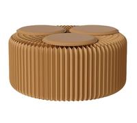 SAYEYBU Kraft Paper Relaxing Foot Stool, Accordion Folding Paper Stool, Folding Craft Bench, Shoe Change Stool, Bed Bench, Honeycomb Bench for Living Room, Coffee Bar Entrance Hall,Brown,44cm 3 seater