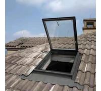 SAYEYBU Large Egress Roof Window, Aluminum Flat Roof Lighting Well Window with Double-Layer Tempered Glass, Flush Mount Roof Access Hatch Door for Attic/Sun Room,A,LxW 58x78cm/22.8x30.7in